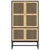 vidaXL Highboard svart 70x35x125 cm konstruert tre