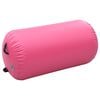 vidaXL Oppbl&aring;sbar gymnastikkrull med pumpe 120x75 cm PVC rosa