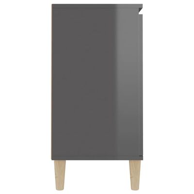 vidaXL Skjenk høyglans grå 103,5x35x70 cm sponplate