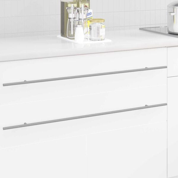 vidaXL Kabinett h&aring;ndtak 2 pcs s&oslash;lv 0 Rustfritt St&aring;l