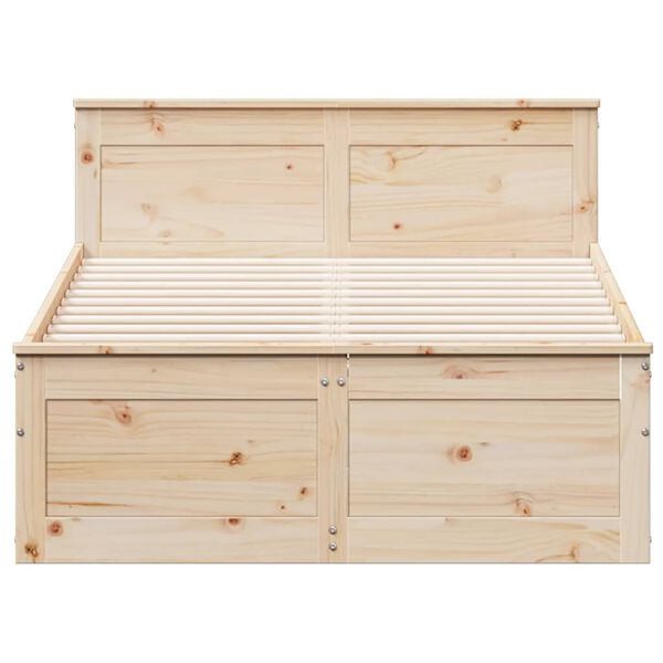 vidaXL Sengeramme uten madrass med hodegavl 120x200 cm heltre furu