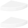vidaXL Flytende hj&oslash;rnehyller 2 stk h&oslash;yglans hvit 25x25x3,8 cm MDF