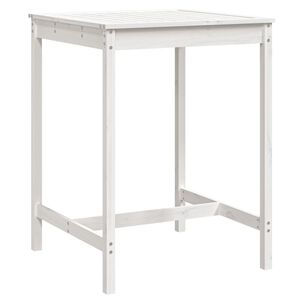 vidaXL Hagebord hvit 82,5x82,5x110 cm heltre furu