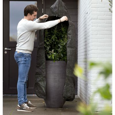 Capi Plantetrekk stor 150x250 cm svart og grønt trykk