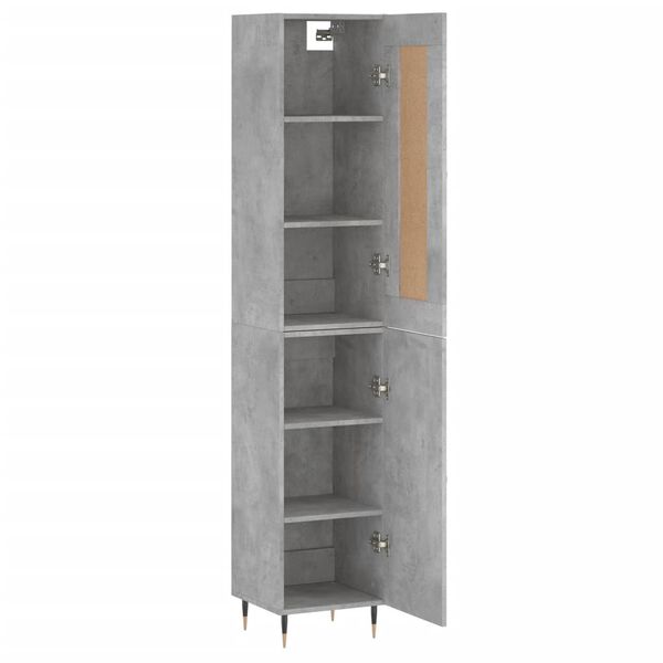 vidaXL Highboard betonggr&aring; 34,5x34x180 cm konstruert tre