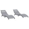 vidaXL Solsenger 2 stk gr&aring; 184x55x64 cm heltre akasie