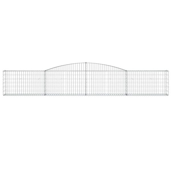 vidaXL Gabionkurv buet 400x30x60/80 cm galvanisert jern