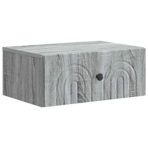 vidaXL Vegghengt Nattbord Gr&aring; sonoma 49 x 34,5 x 20 cm Konstruert tre