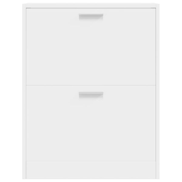 vidaXL Skoskap med 2 rom hvitt tre