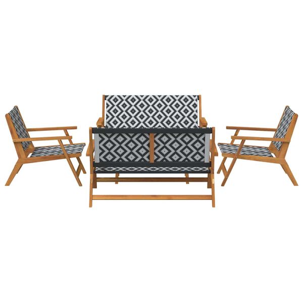 vidaXL Hage Stoler med Bord 5 pcs Svart 90 x 45 x 40 cm