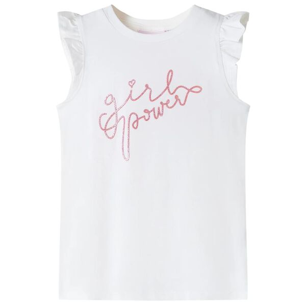 T-skjorte for barn med volangermer ecru 92