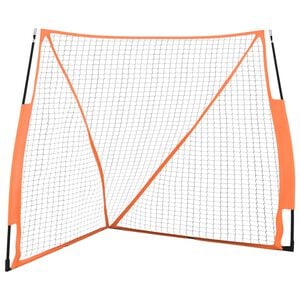 vidaXL Baseballnett oransje og svart 183x182x183 cm st&aring;l og polyester