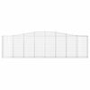 vidaXL Gabionkurver buede 2 stk 400x30x100/120 cm galvanisert jern