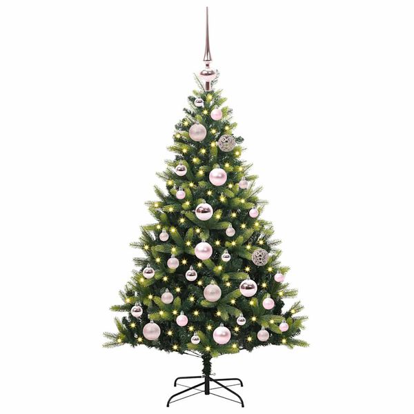 vidaXL Kunstig Hengt Julegran med 150 LED-lys gr&oslash;nn 120 cm PVC og PE