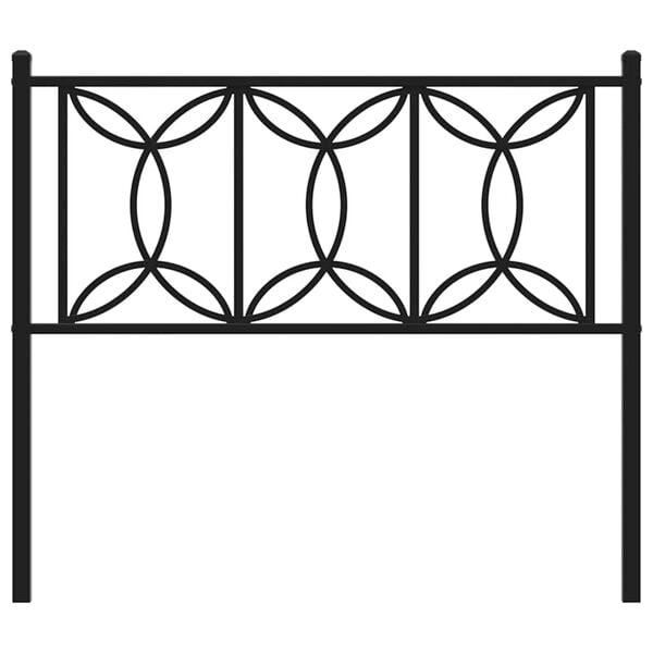 vidaXL Utskiftbar sengegavl i metall svart 107 cm