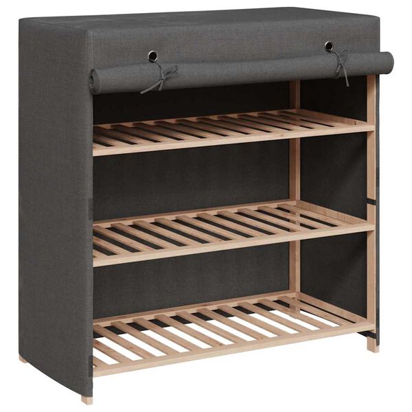 vidaXL Skoskap med trekk gr&aring; 79x40x80 cm stoff