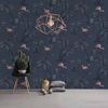 DUTCH WALLCOVERINGS Veggpanel flamingo petrolbl&aring;