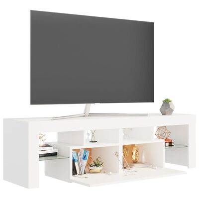 vidaXL TV-benk med LED-lys hvit 140x36,5x40 cm