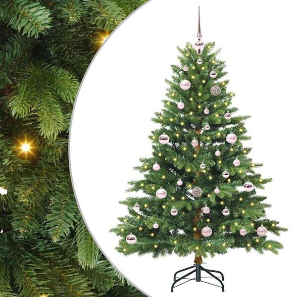 vidaXL Kunstig juletre med 150 LED med stativ gr&oslash;nn 150 cm PE og PVC