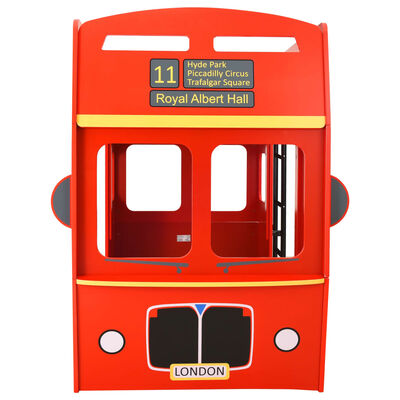 vidaXL Køyeseng London buss rød MDF 90x200 cm