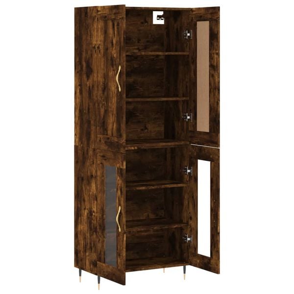 vidaXL Highboard r&oslash;kt eik 69,5x34x180 cm konstruert tre
