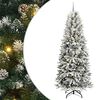 vidaXL Kunstig juletre med 300 LED Hvit 240 cm PVC, plast, st&aring;l og PE