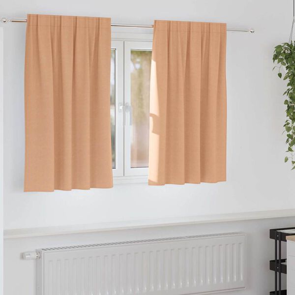 vidaXL M&oslash;rkleggende Gardiner med Ringer 2 pcs Lys Brun 140 x 140 cm