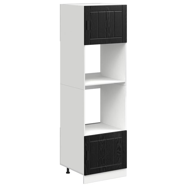 vidaXL Kj&oslash;kkenskap Svart Eik 60 x 57 x 207 cm Konstruert tre