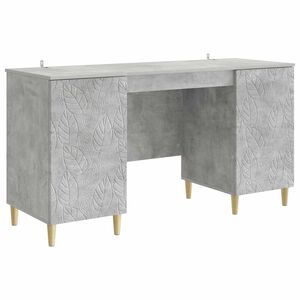vidaXL Skrivebord Betonggr&aring; 142,5 x 50 x 75 cm Konstruert tre