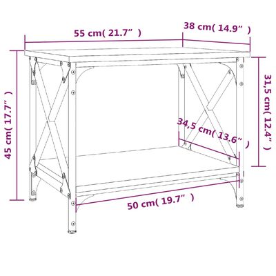 vidaXL Sidebord svart 55x38x45 cm konstruert tre
