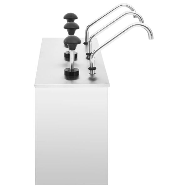 vidaXL Sausedispenser rustfritt stål 3 x 3,5 L