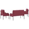 vidaXL Sofasett med pute 3 pcs Vinr&oslash;d 115 x 56 x 80 cm Kryssfin&eacute;r