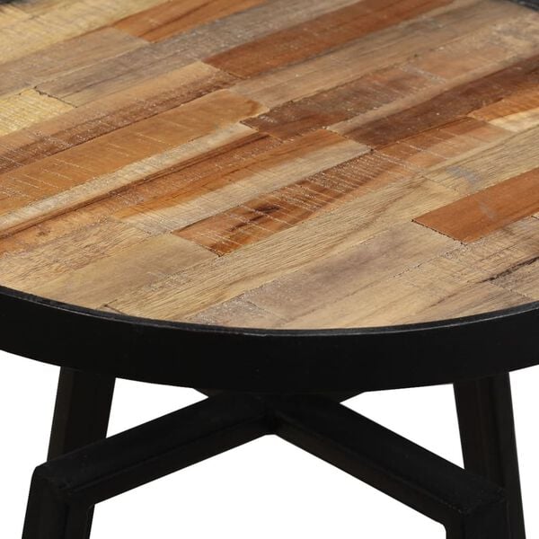 vidaXL Sidebord rund heltre gjenvunnet teak