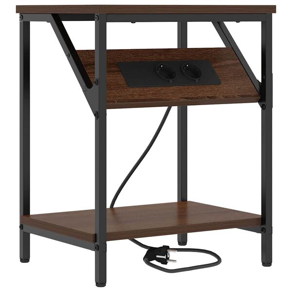 vidaXL Nattbordskap Brun Eik 38 x 30 x 48 cm Konstruert tre