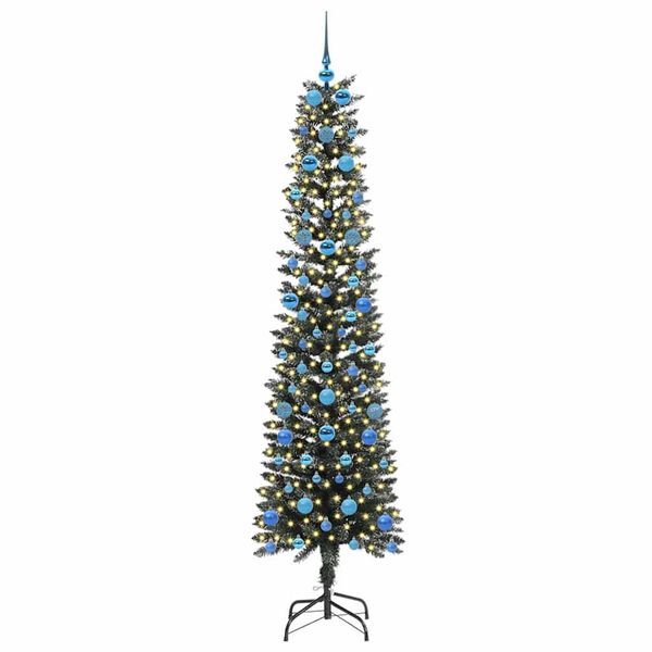 vidaXL Kunstig juletre med 300 LED gr&oslash;nn 210 cm PVC og plast og st&aring;l