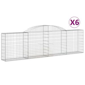vidaXL Gabionkurver buede 6 stk 300x30x80/100 cm galvanisert jern