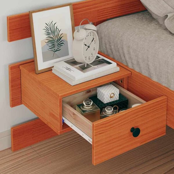 vidaXL Sengestamme med hodegjerde Voksbrun 90 x 190 cm Heltre furu