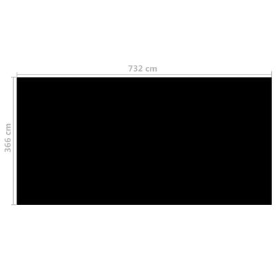 vidaXL Bassengtrekk svart 732x366 cm PE