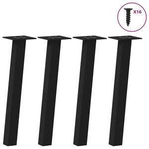 vidaXL Salongbordben 4 stk svart 30 cm st&aring;l