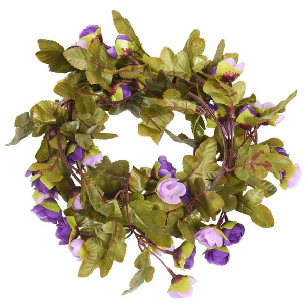 vidaXL Blomsterkranser 6 stk lyselilla 215 cm