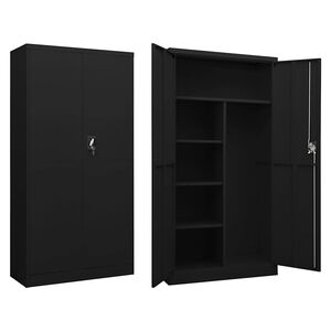 vidaXL Oppbevaringsskap svart 90x40x180 cm st&aring;l