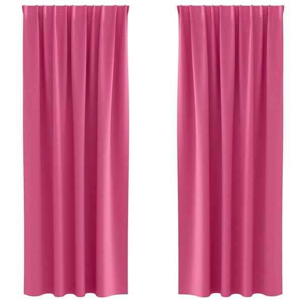 vidaXL M&oslash;rkleggende Gardiner med Ringer 2 pcs Lys Rosa 260 x 140 cm