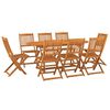 vidaXL Hagespisegruppe 9 deler 180x90x75 cm heltre akasie