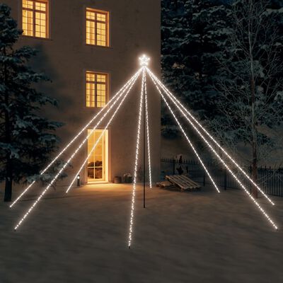 vidaXL Juletrelys innendørs utendørs 800 LED kaldhvit 5 m