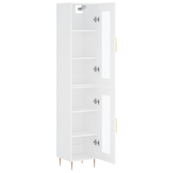 vidaXL Highboard hvit 34,5x34x180 cm konstruert tre