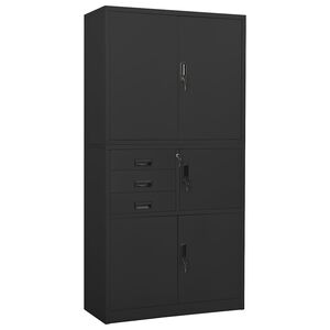 vidaXL Kontorskap antrasitt 90x40x180 cm st&aring;l