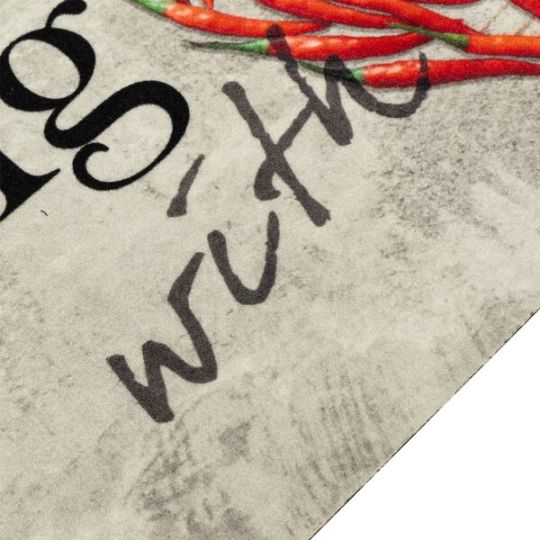 vidaXL Kj&oslash;kkenteppe vaskbar Peper Cooking 60x300 cm fl&oslash;yel