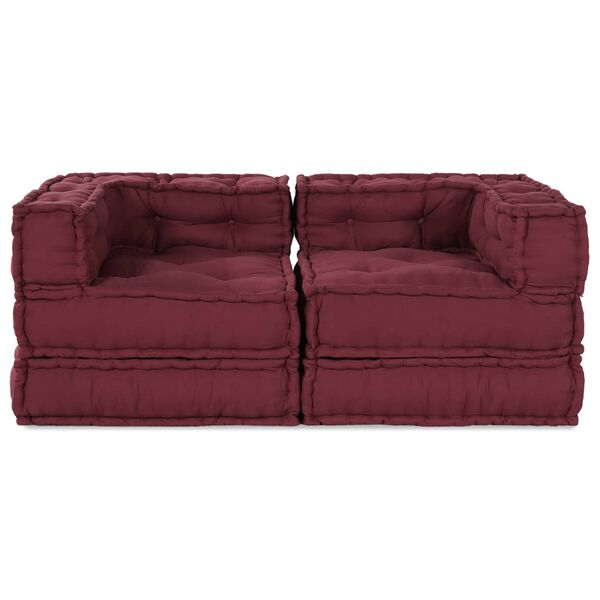vidaXL Modulsofa 2 pcs Marron 140 x 70 x 56 cm stoff