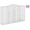 vidaXL Gabionkurver buede 2 stk 300x50x180/200 cm galvanisert jern