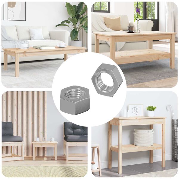 vidaXL Sekskantmutter 2 pcs s&oslash;lv M6 Jern